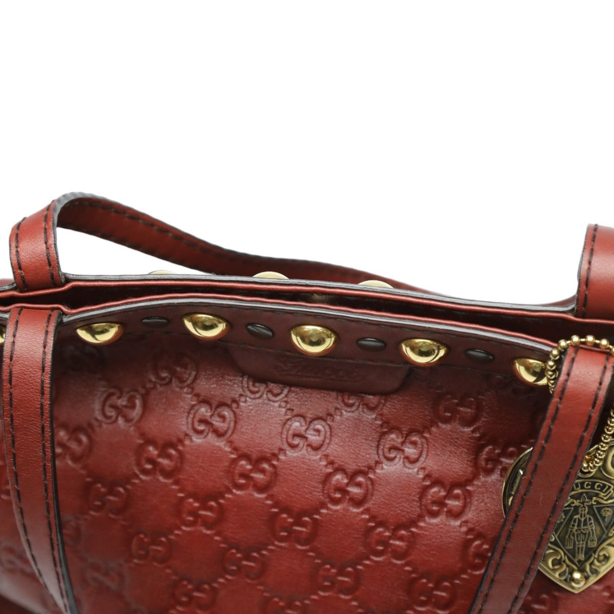 GUCCI Tote Bag 207291 leather Red Handbag Guccisima 207291 Women Used