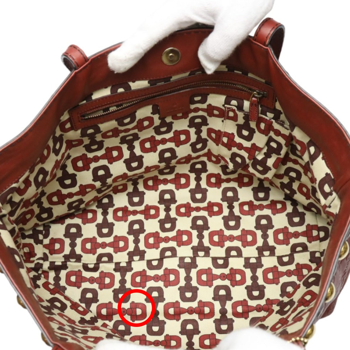GUCCI Tote Bag 207291 leather Red Handbag Guccisima 207291 Women Used
