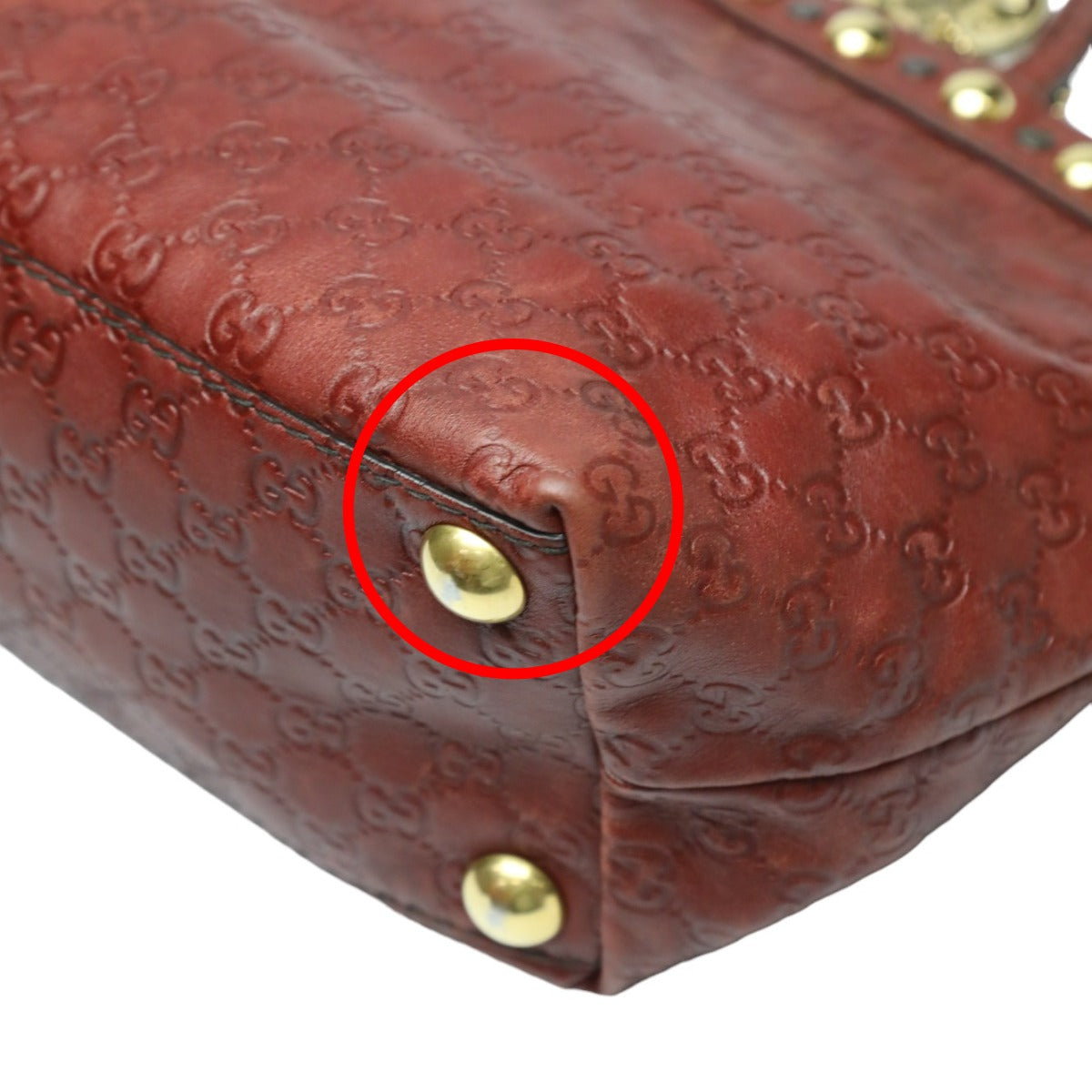 GUCCI Tote Bag 207291 leather Red Handbag Guccisima 207291 Women Used