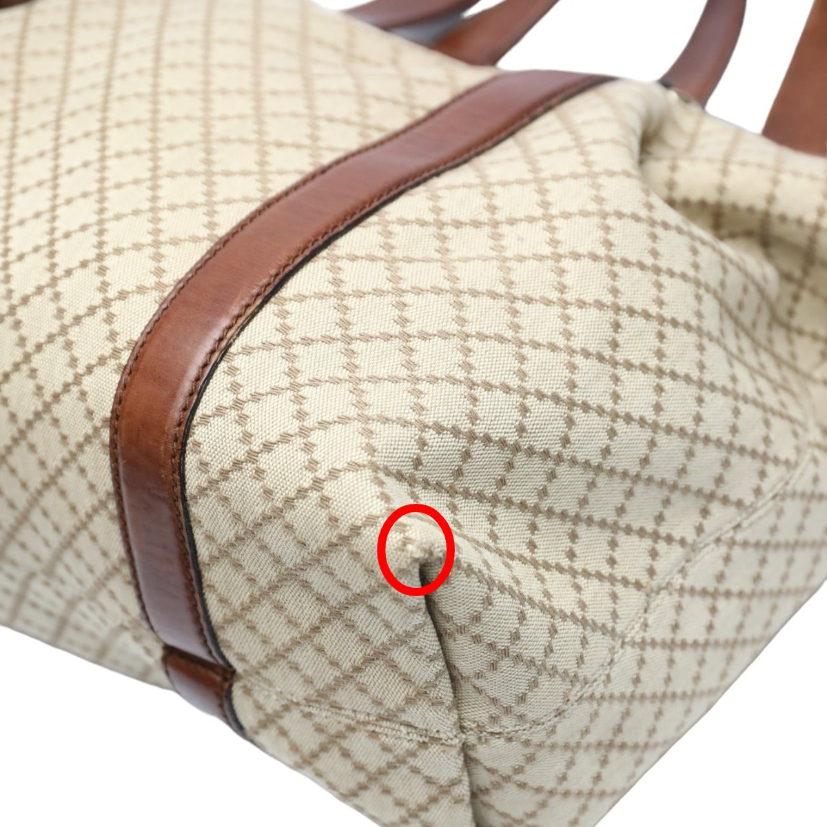 GUCCI Tote Bag 282346 canvas Antique brown 2WAYShoulder Bag Diamante Women Used