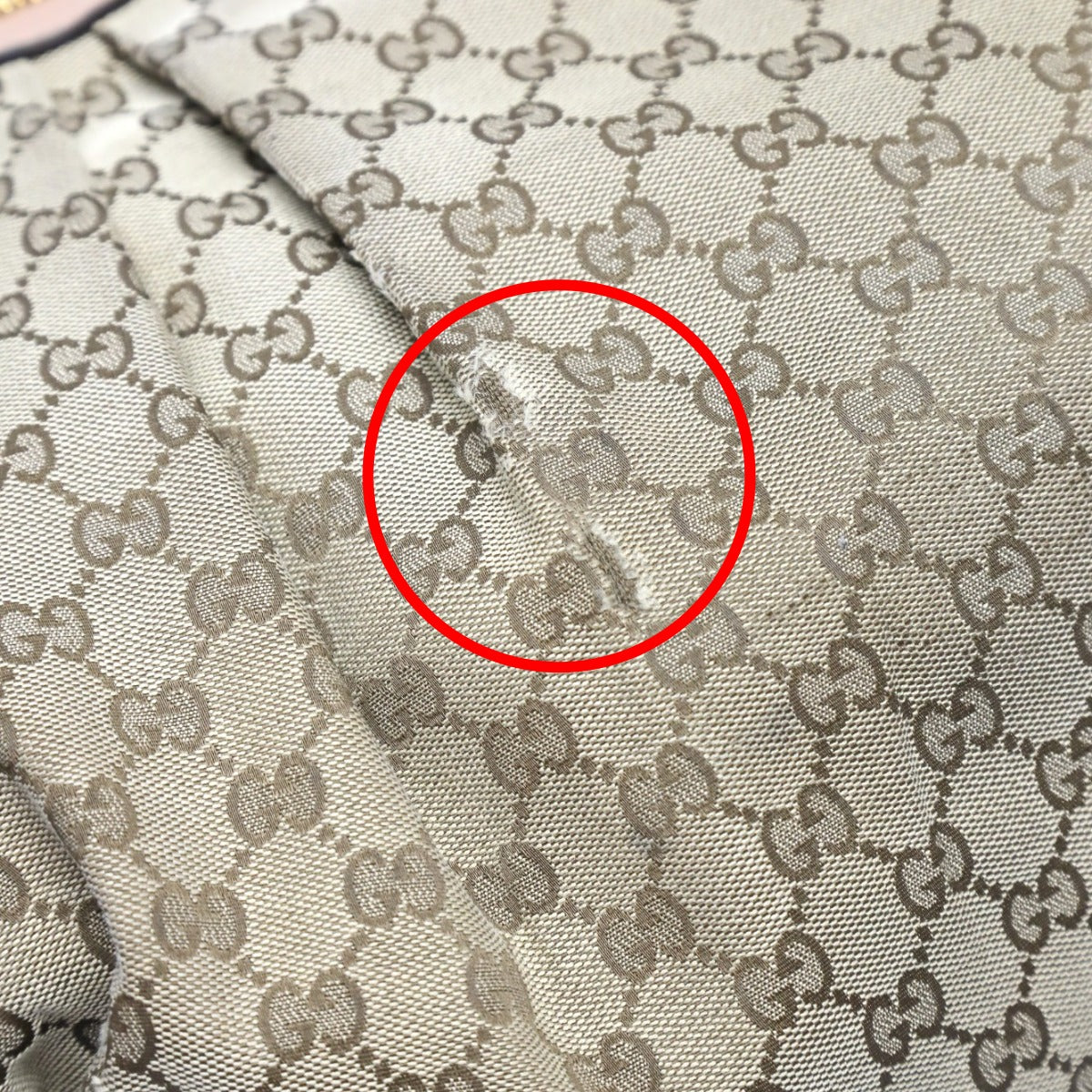GUCCI Tote Bag 269951 GG canvas, leather beige Handbag GG pattern scarlet Women Used