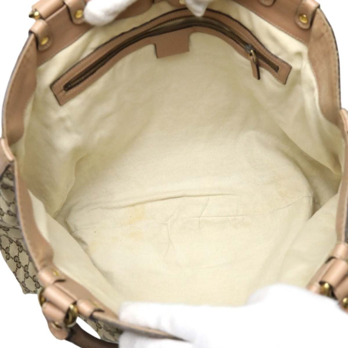 GUCCI Tote Bag 269951 GG canvas, leather beige Handbag GG pattern scarlet Women Used