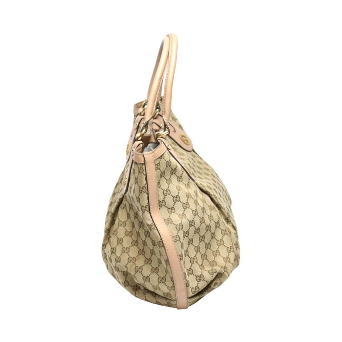 GUCCI Tote Bag 269951 GG canvas, leather beige Handbag GG pattern scarlet Women Used