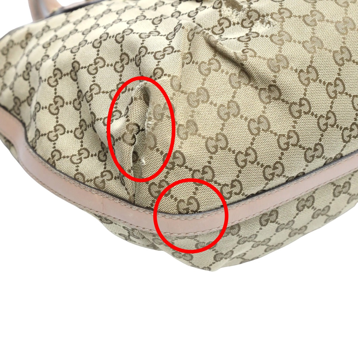 GUCCI Tote Bag 269951 GG canvas, leather beige Handbag GG pattern scarlet Women Used