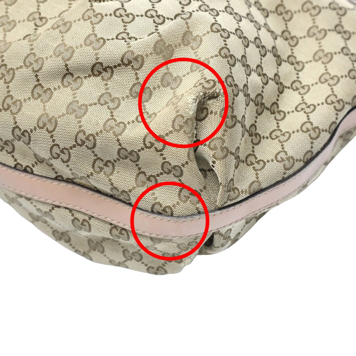 GUCCI Tote Bag 269951 GG canvas, leather beige Handbag GG pattern scarlet Women Used