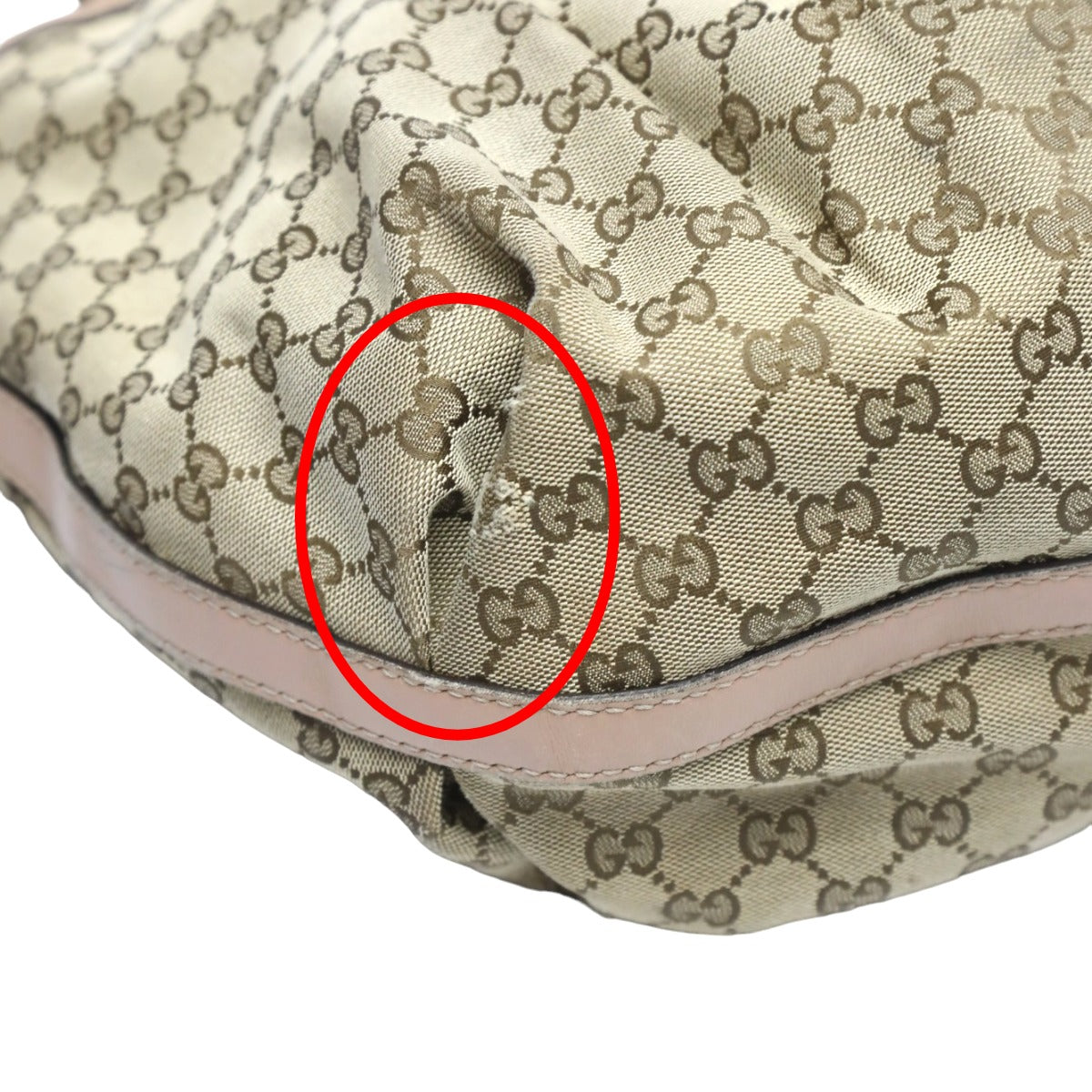 GUCCI Tote Bag 269951 GG canvas, leather beige Handbag GG pattern scarlet Women Used