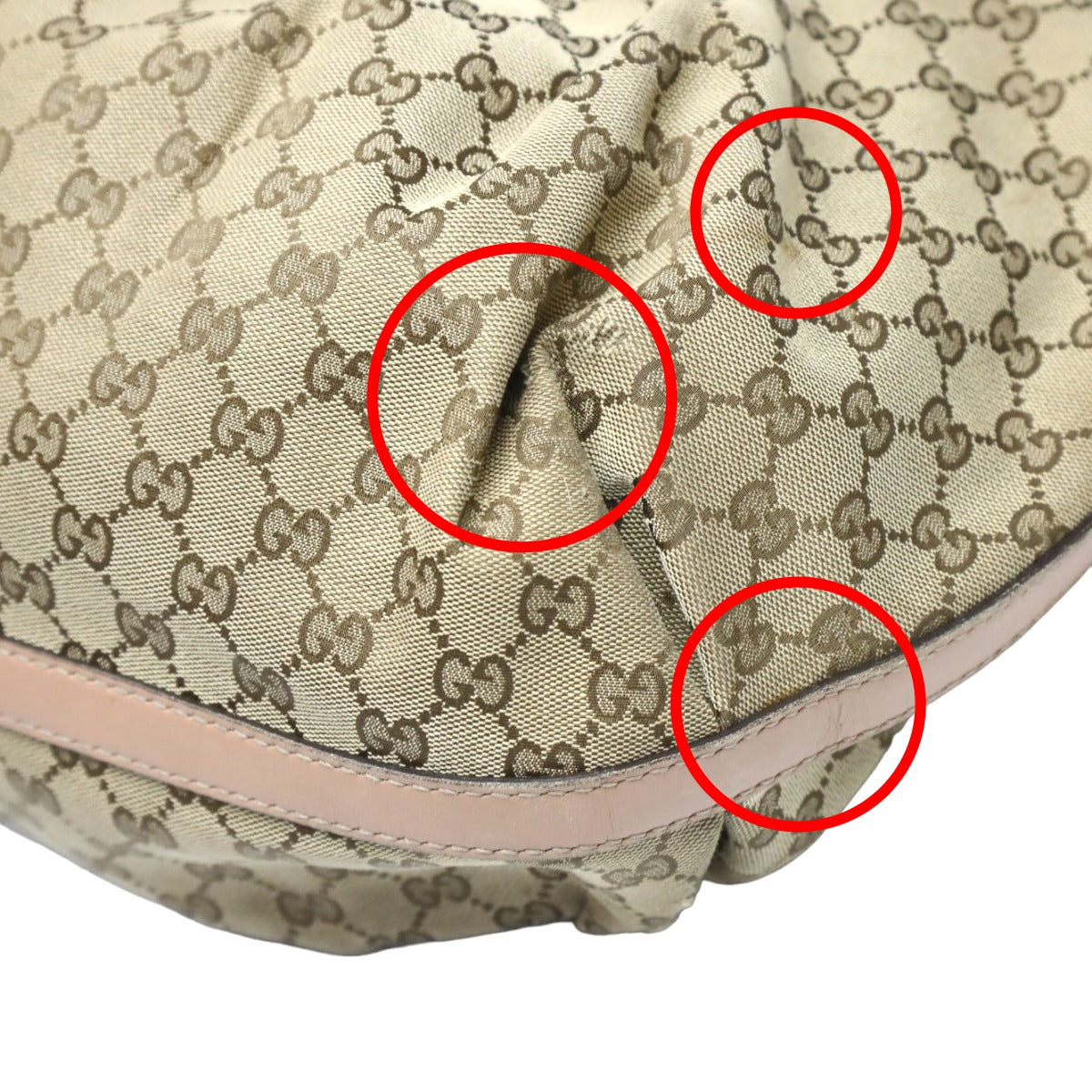 GUCCI Tote Bag 269951 GG canvas, leather beige Handbag GG pattern scarlet Women Used