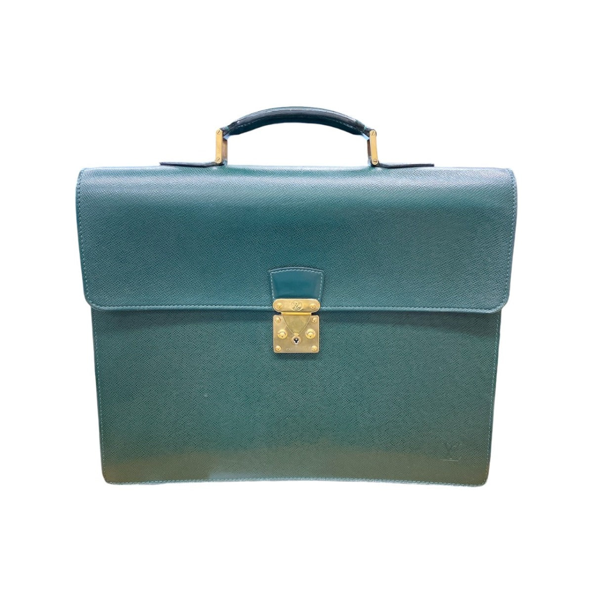 LOUIS VUITTON Business bag M30034 leather green Documents bag Epithea Taiga Moskova mens Used