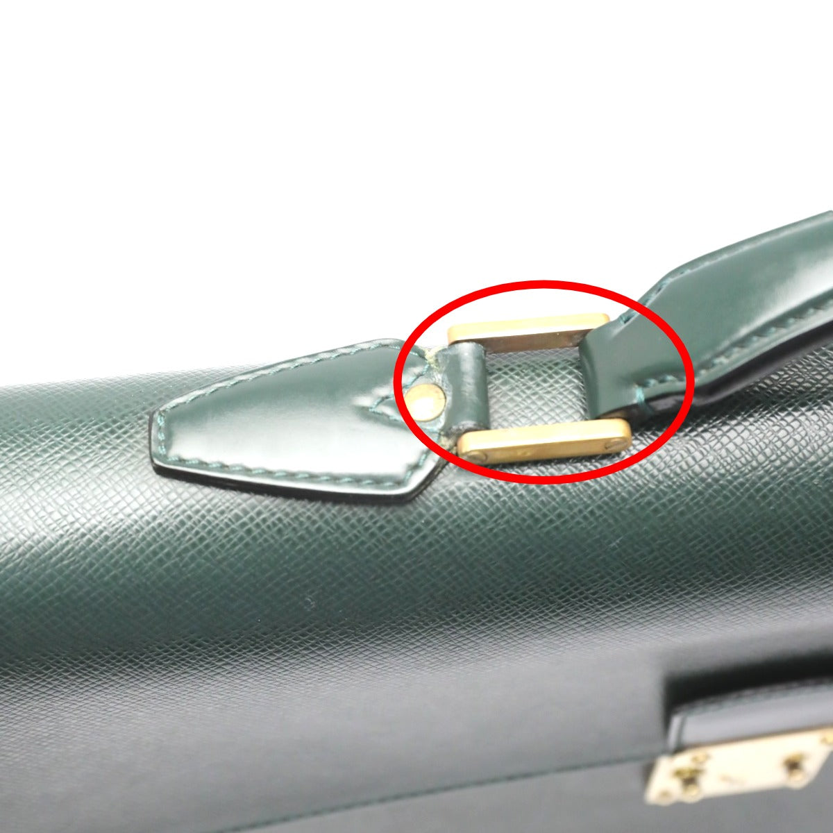 LOUIS VUITTON Business bag M30034 leather green Documents bag Epithea Taiga Moskova mens Used
