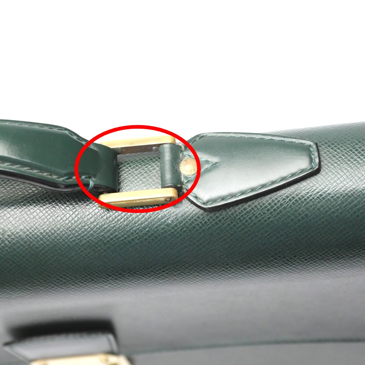 LOUIS VUITTON Business bag M30034 leather green Documents bag Epithea Taiga Moskova mens Used