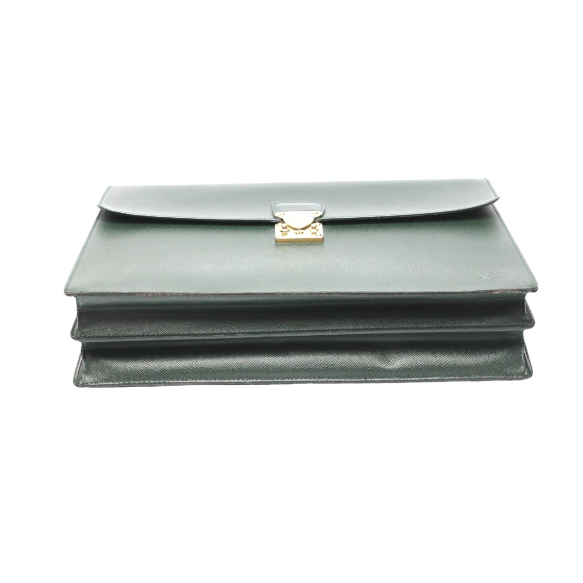 LOUIS VUITTON Business bag M30034 leather green Documents bag Epithea Taiga Moskova mens Used