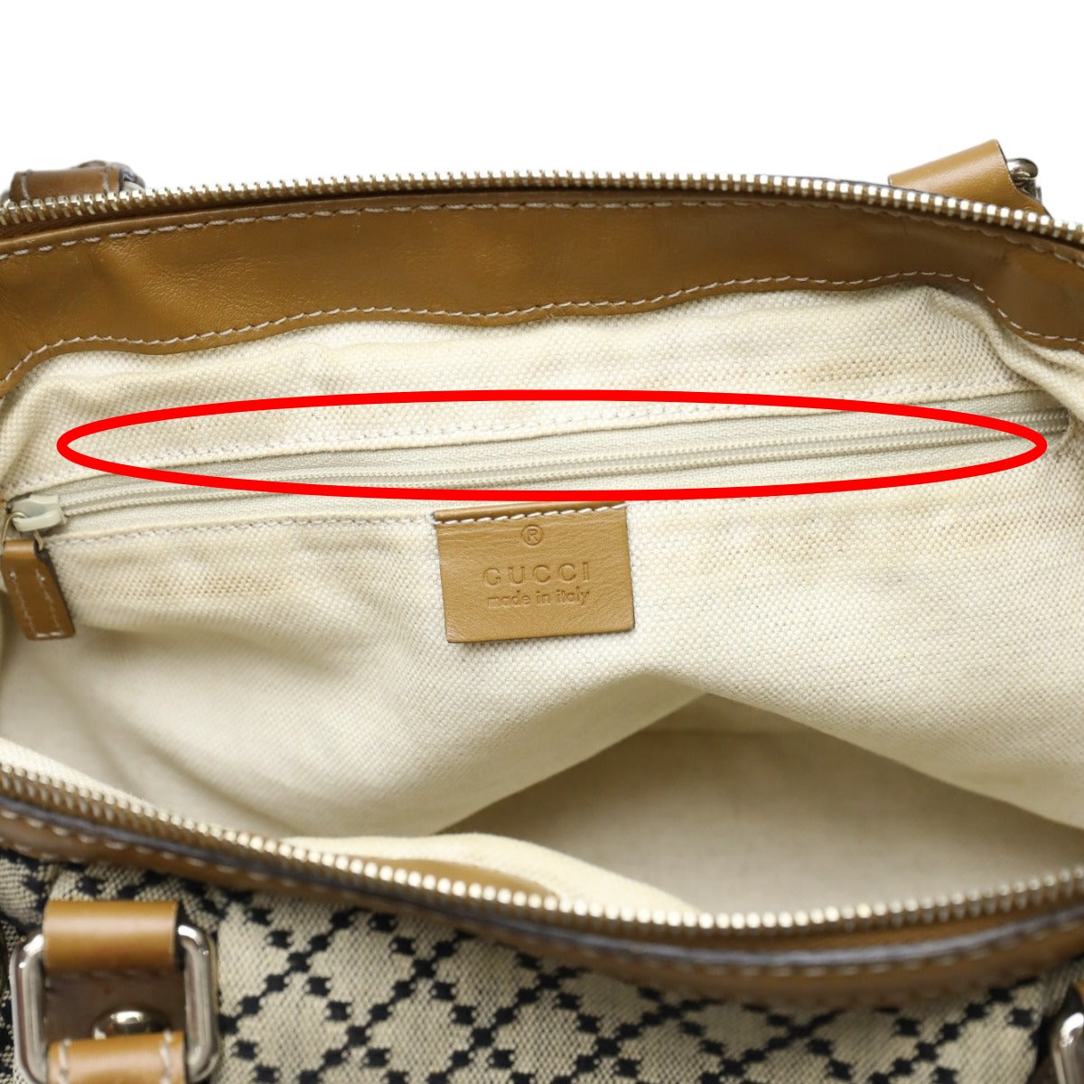 GUCCI Tote Bag 247902 canvas Beige x brown 2WAYShoulder Bag Diamante Women Used