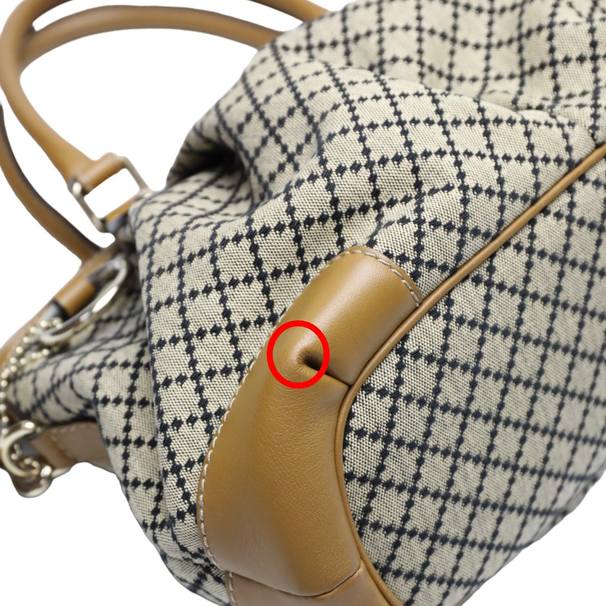 GUCCI Tote Bag 247902 canvas Beige x brown 2WAYShoulder Bag Diamante Women Used