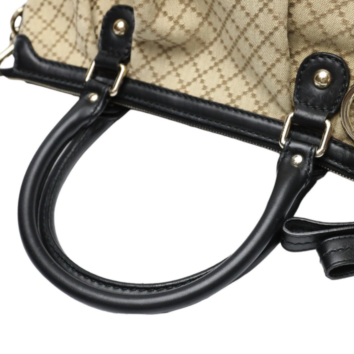 GUCCI Shoulder Bag 247902 canvas Black x beige 2WAYShoulder Bag Diamante Women Used