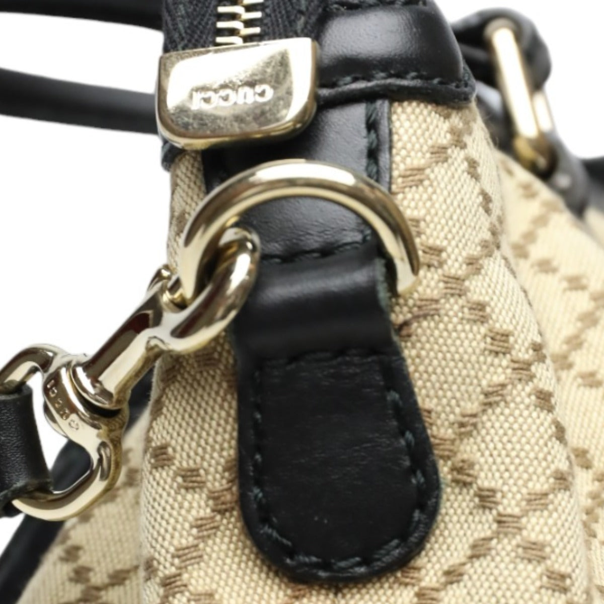 GUCCI Shoulder Bag 247902 canvas Black x beige 2WAYShoulder Bag Diamante Women Used