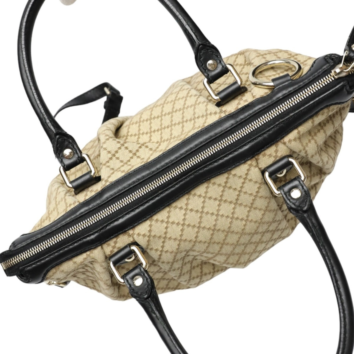 GUCCI Shoulder Bag 247902 canvas Black x beige 2WAYShoulder Bag Diamante Women Used