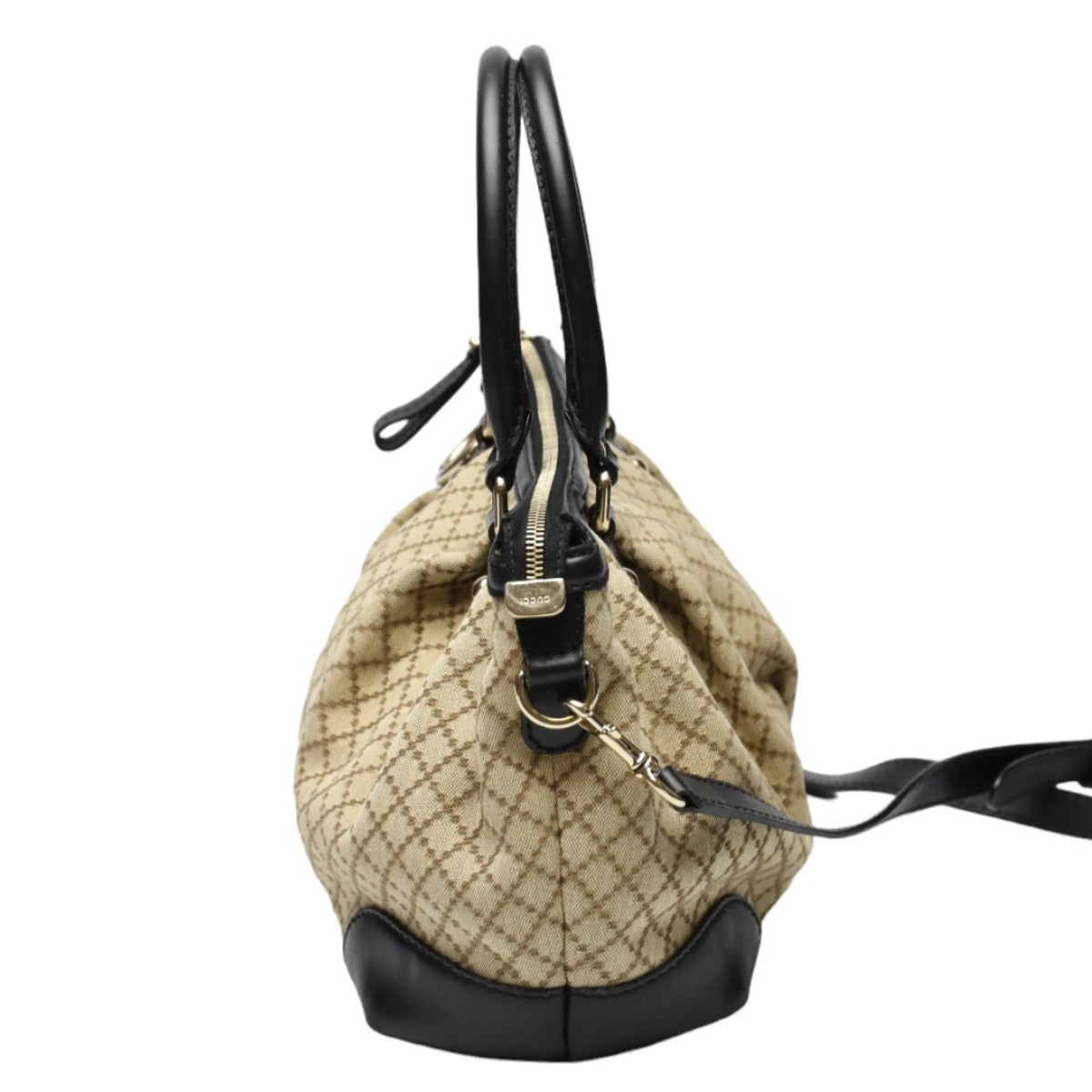 GUCCI Shoulder Bag 247902 canvas Black x beige 2WAYShoulder Bag Diamante Women Used