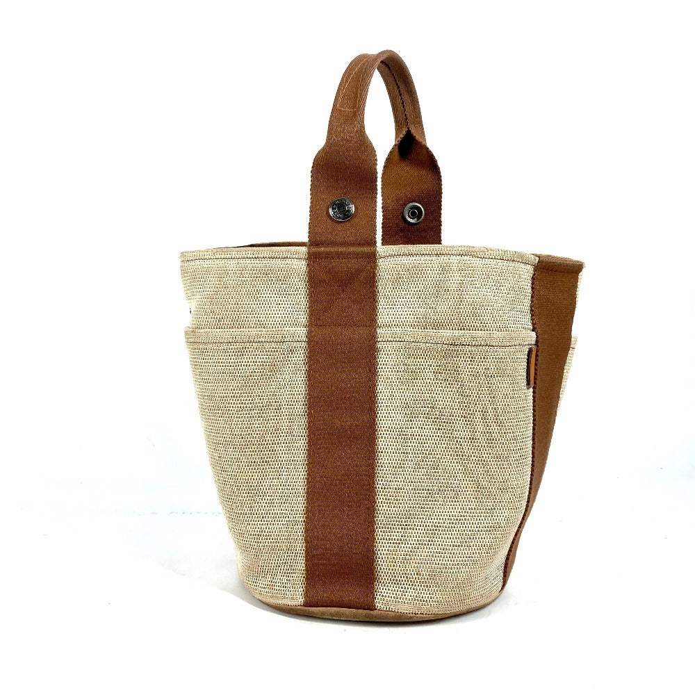 HERMES Handbag canvas Brown Sakso PM Women Used