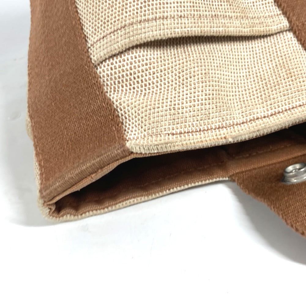 HERMES Handbag canvas Brown Sakso PM Women Used