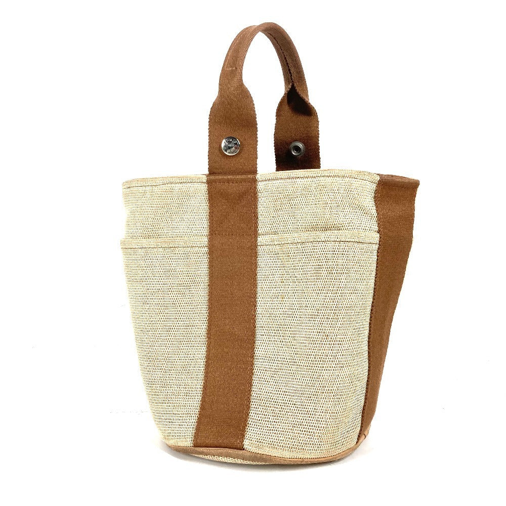 HERMES Handbag canvas Brown Sakso PM Women Used