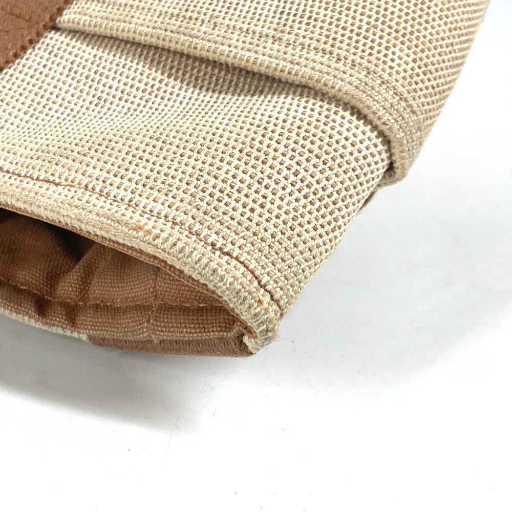 HERMES Handbag canvas Brown Sakso PM Women Used