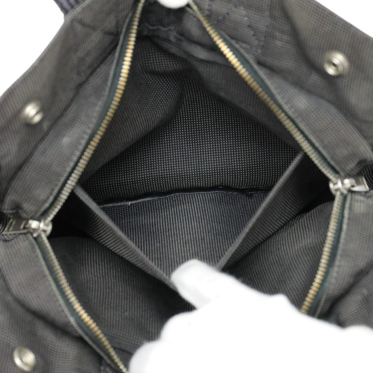 HERMES Handbag canvas gray Handbag Fool Toe PM mens(Unisex) Used
