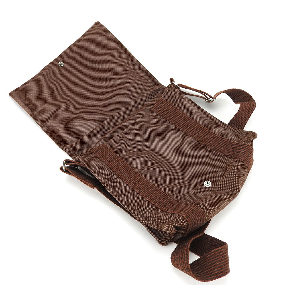 HERMES Shoulder Bag canvas Brown Her Line Bassus PM unisex(Unisex) Used