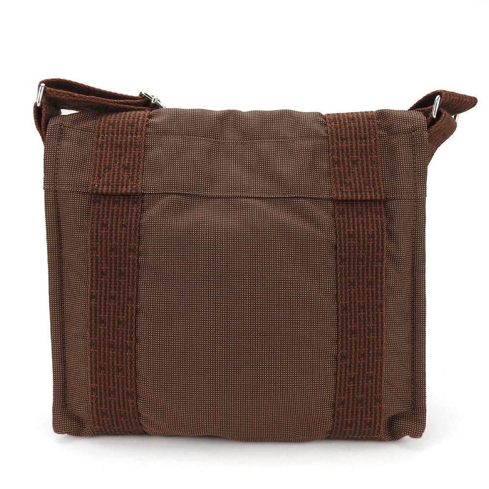 HERMES Shoulder Bag canvas Brown Her Line Bassus PM unisex(Unisex) Used