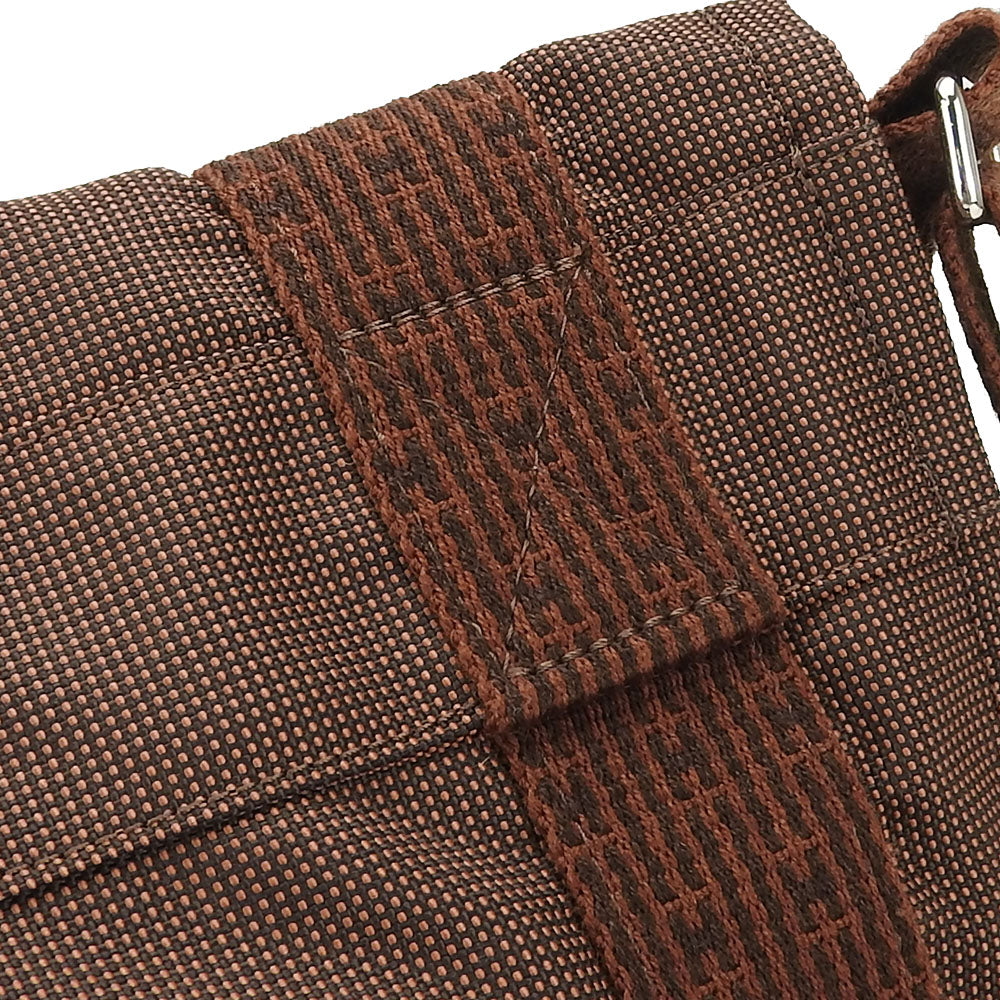 HERMES Shoulder Bag canvas Brown Her Line Bassus PM unisex(Unisex) Used