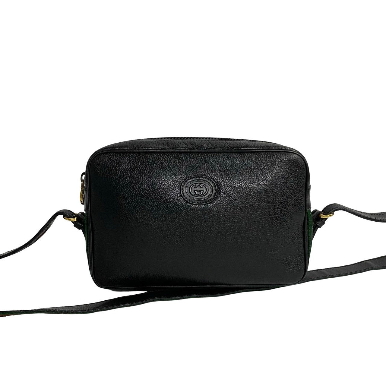 GUCCI Shoulder Bag leather black Sherry line