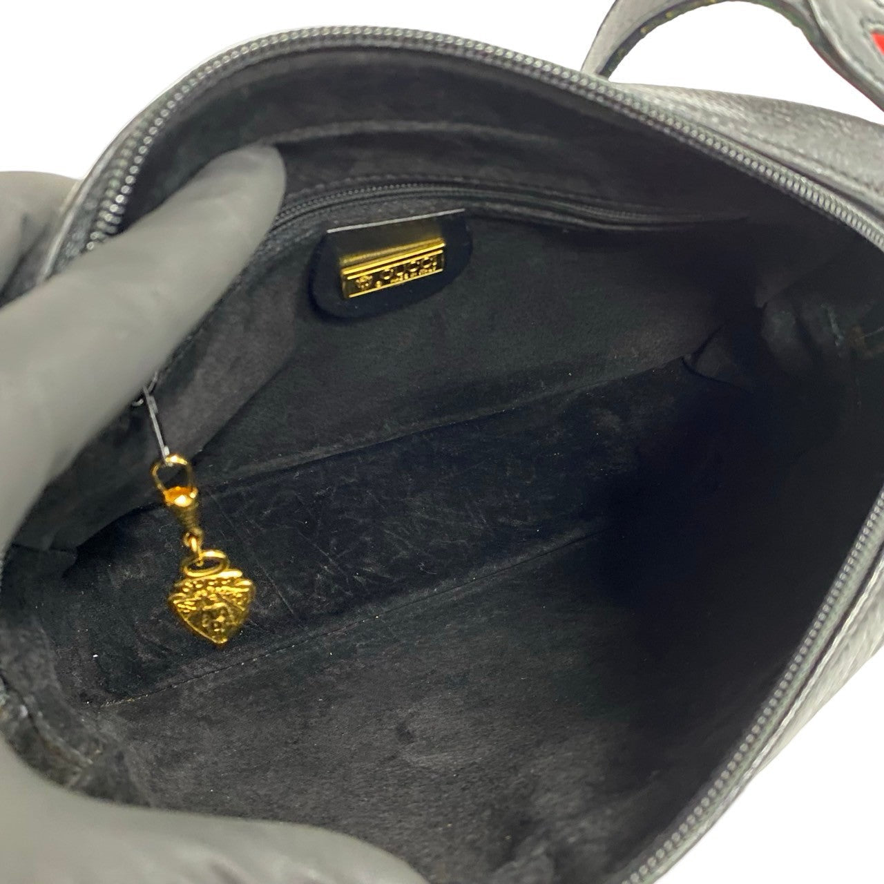 GUCCI Shoulder Bag leather black Sherry line