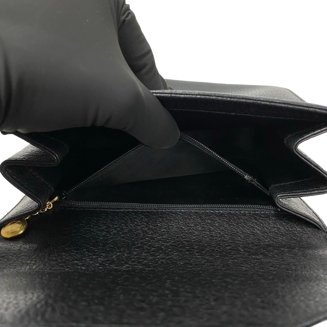 GUCCI Shoulder Bag leather black Ready lock