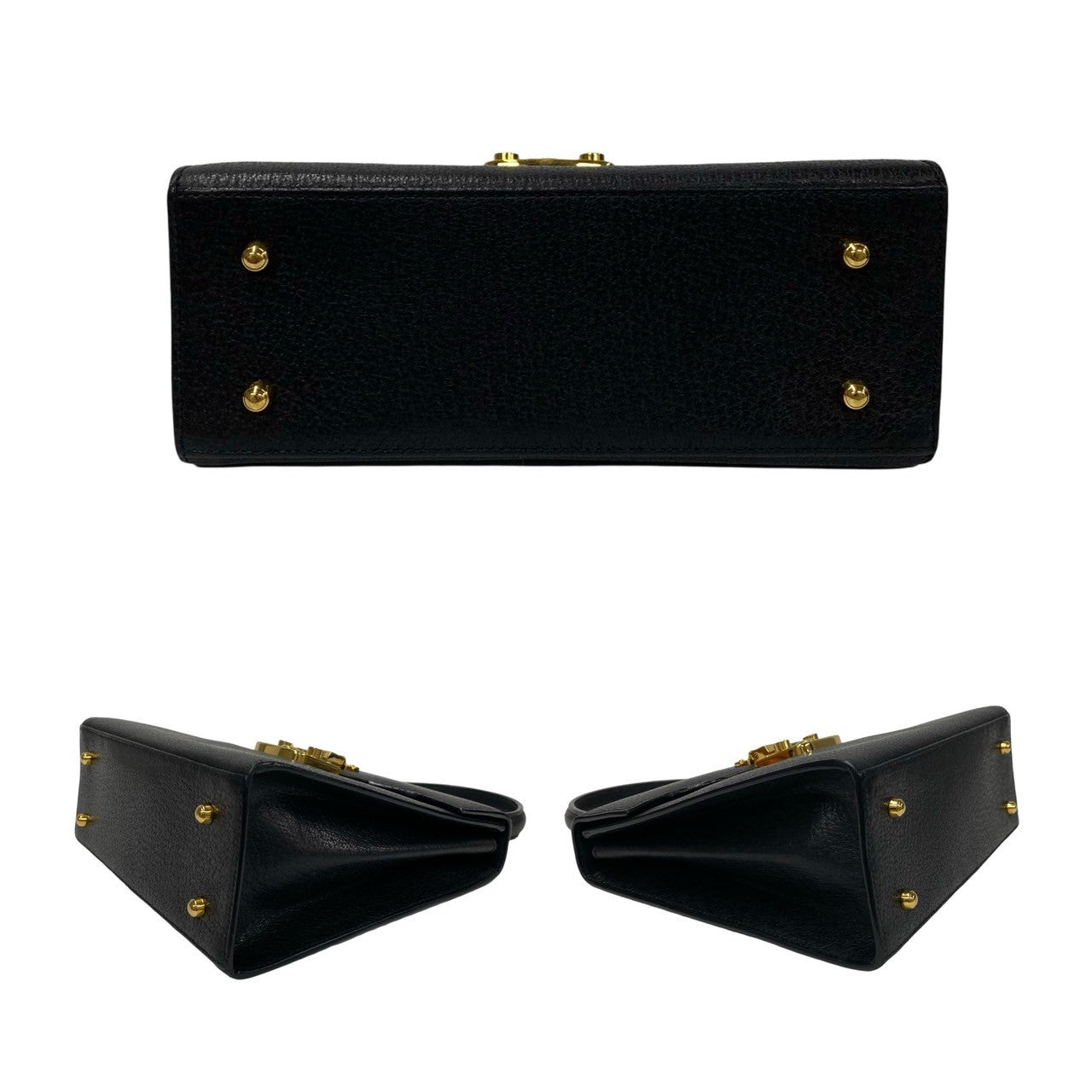 GUCCI Shoulder Bag leather black Ready lock