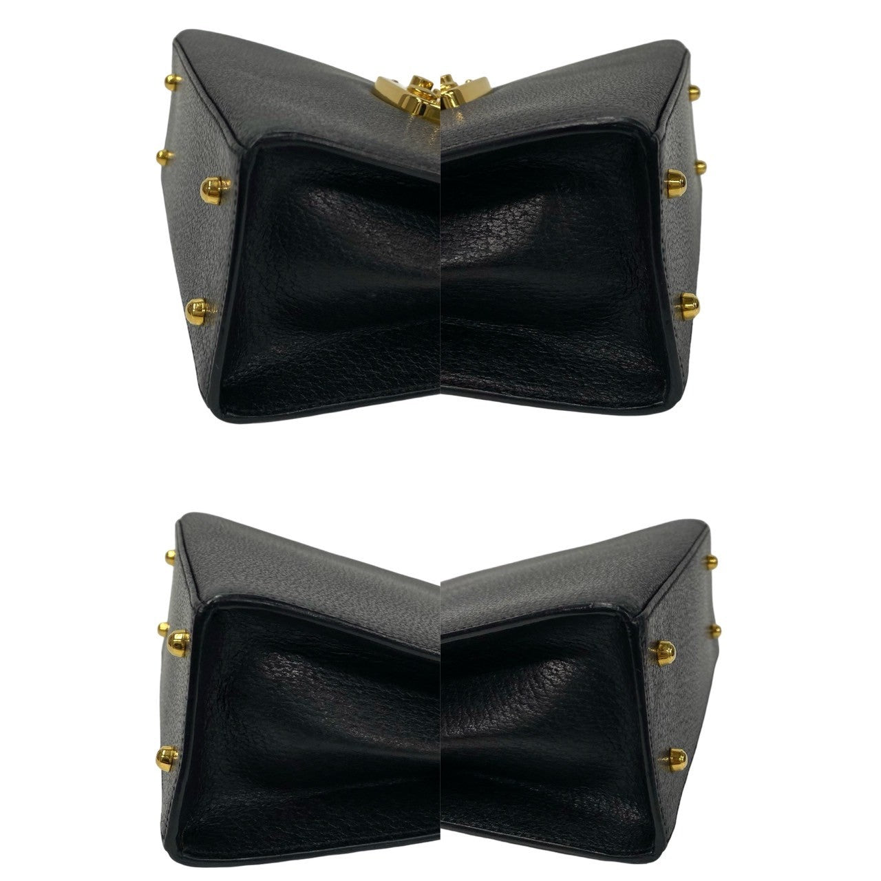 GUCCI Shoulder Bag leather black Ready lock