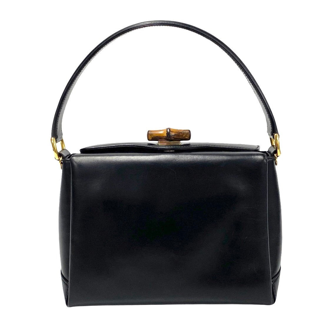 GUCCI Handbag leather black Bamboo