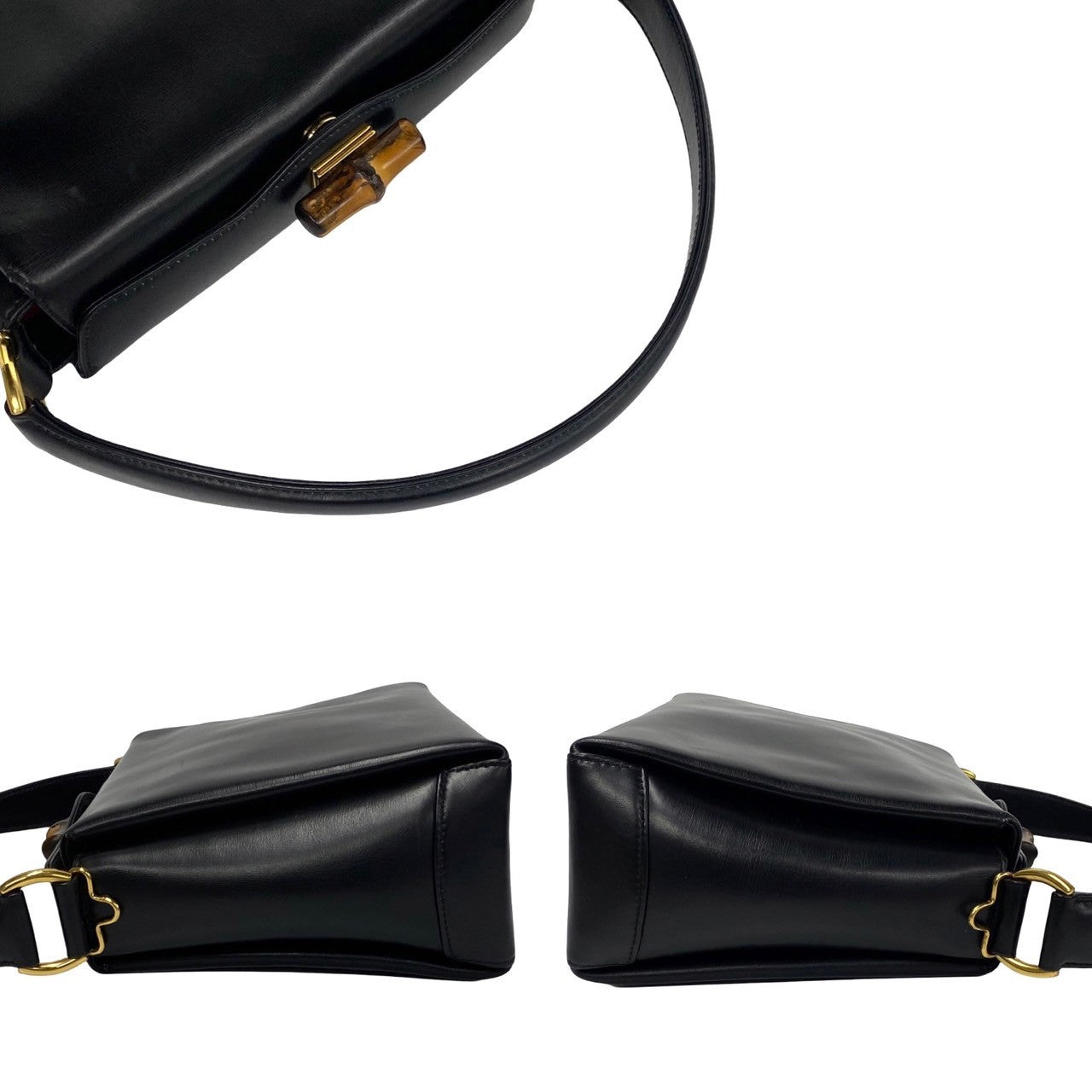 GUCCI Handbag leather black Bamboo