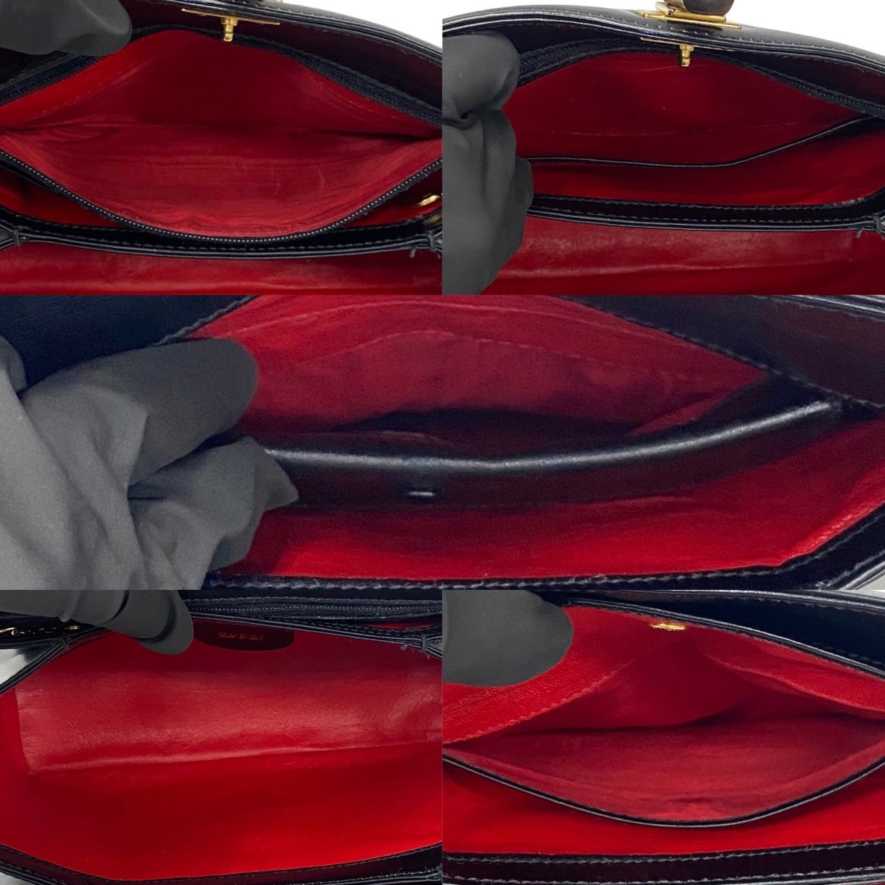GUCCI Handbag leather black Bamboo