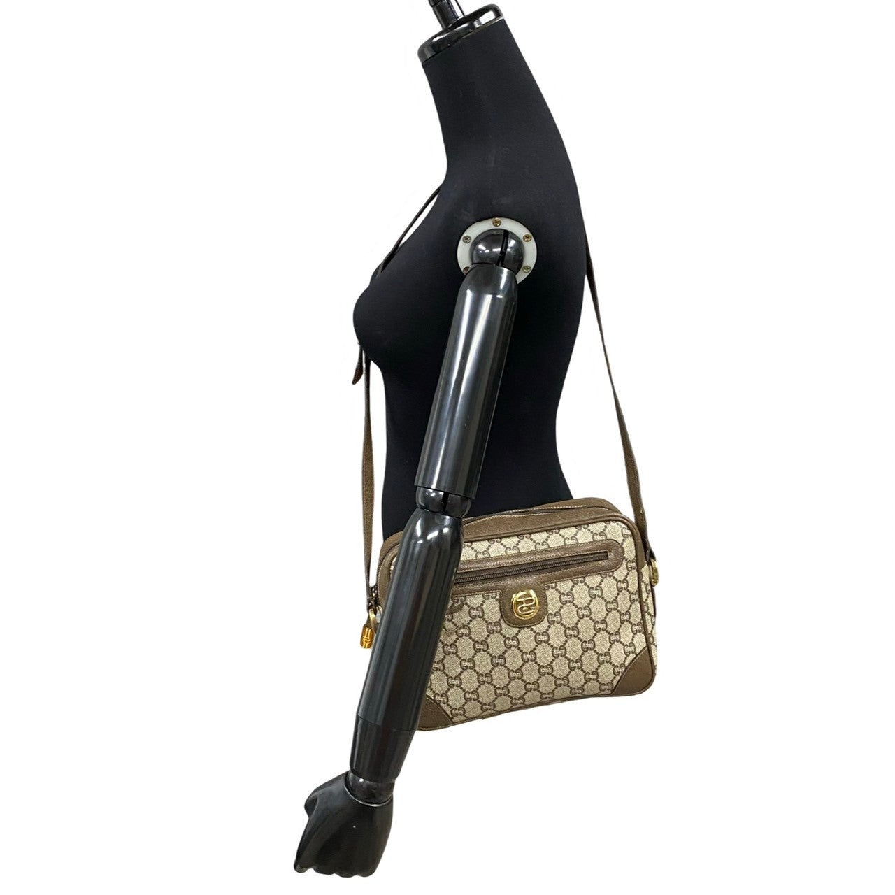 GUCCI Shoulder Bag leather Brown