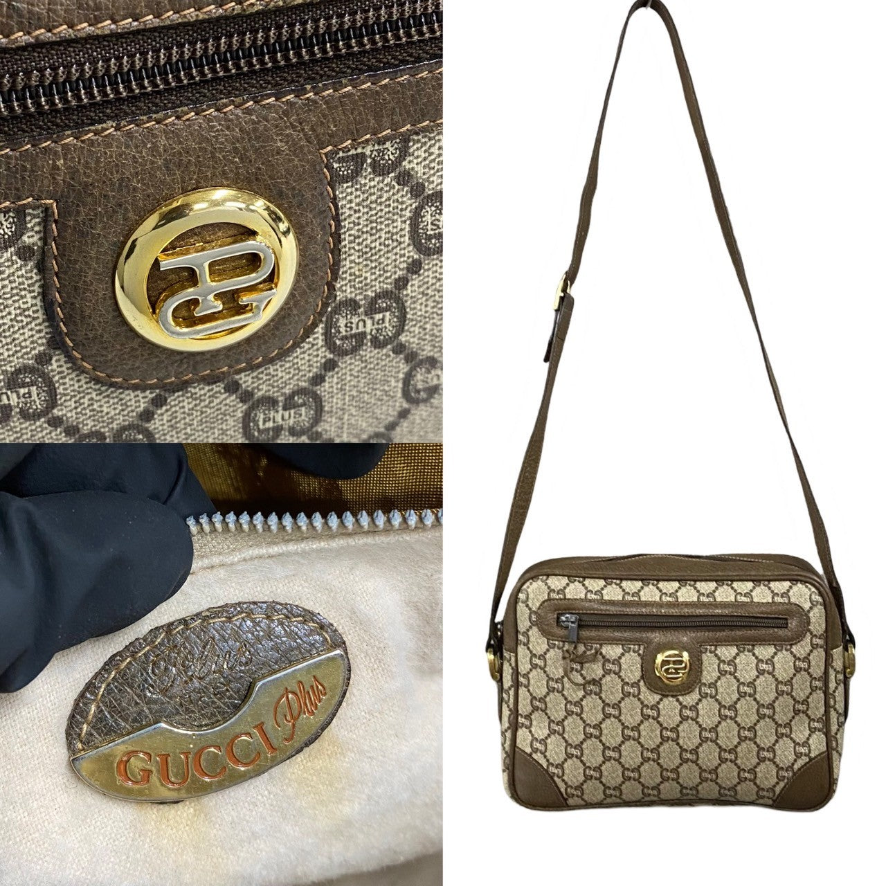 GUCCI Shoulder Bag leather Brown