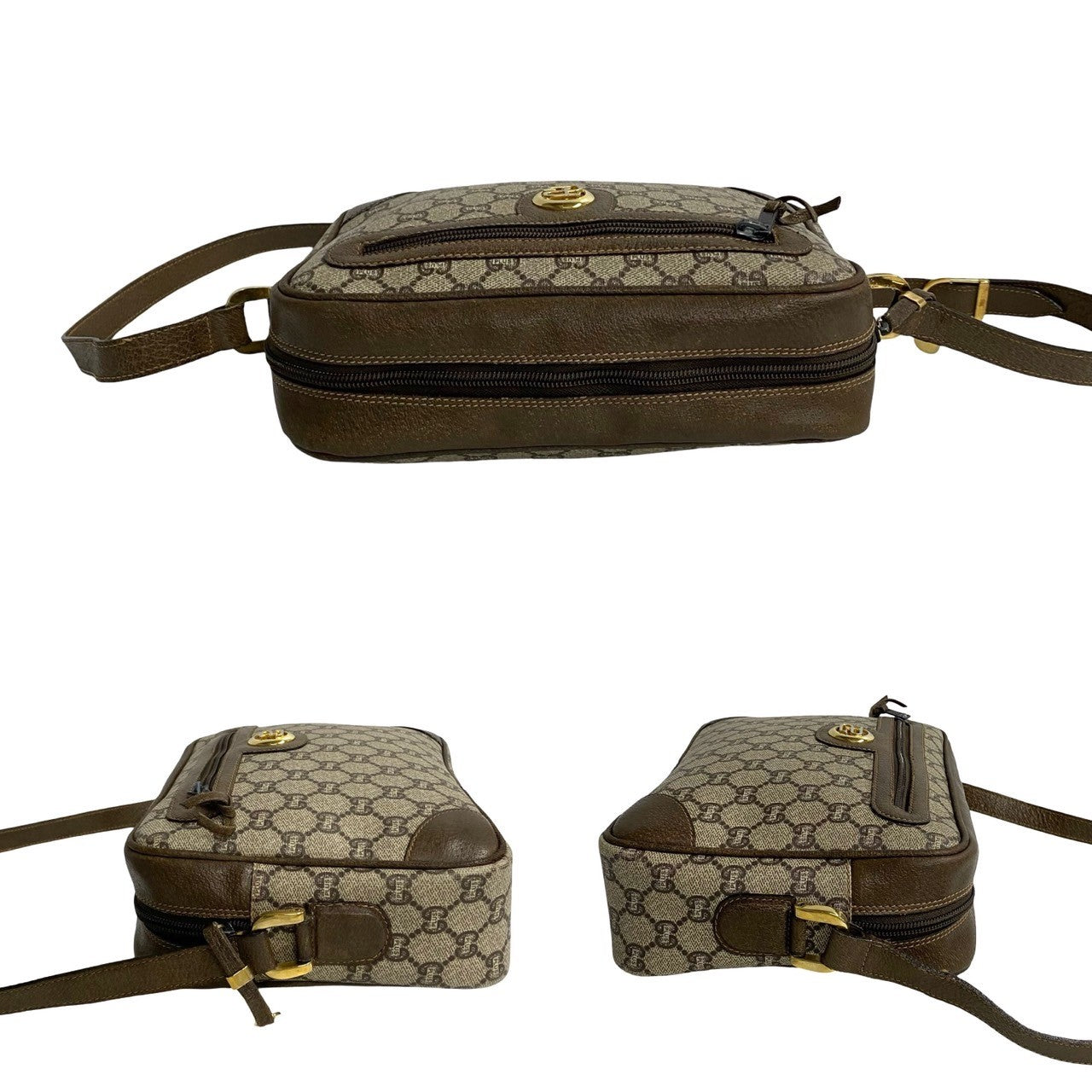 GUCCI Shoulder Bag leather Brown