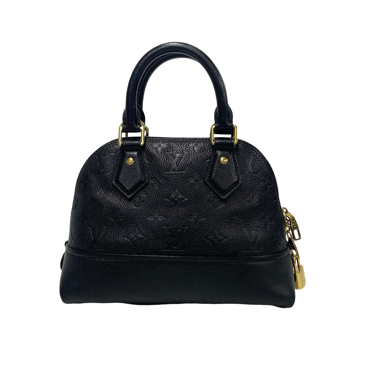 LOUIS VUITTON Handbag leather black Monogram Unplant