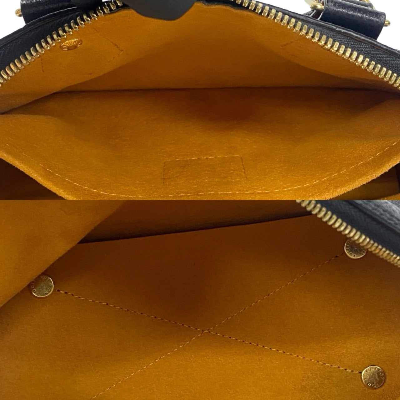 LOUIS VUITTON Handbag leather black Monogram Unplant
