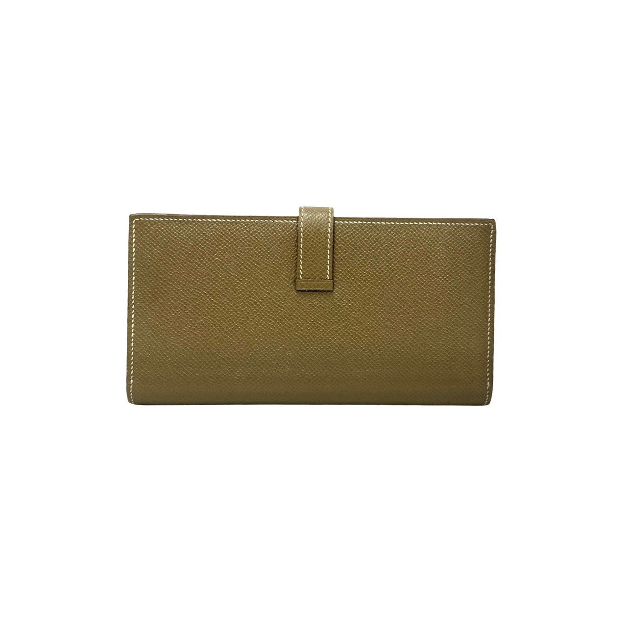 HERMES Long Wallet Purse leather beige bean soufflé