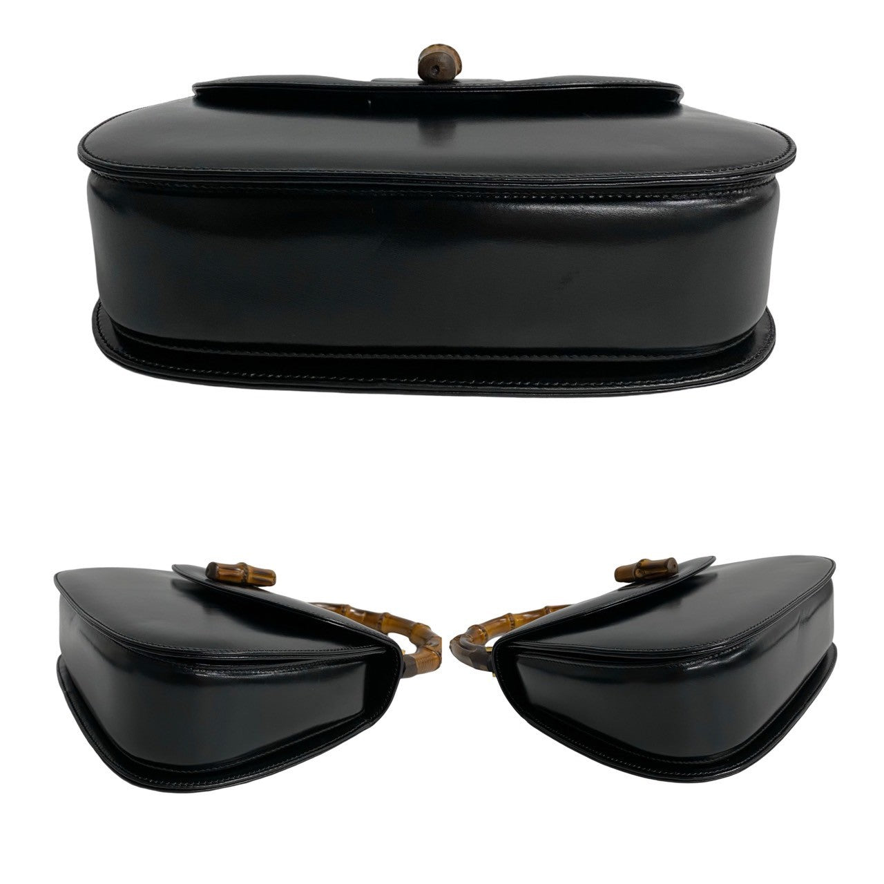 GUCCI Handbag leather black Bamboo