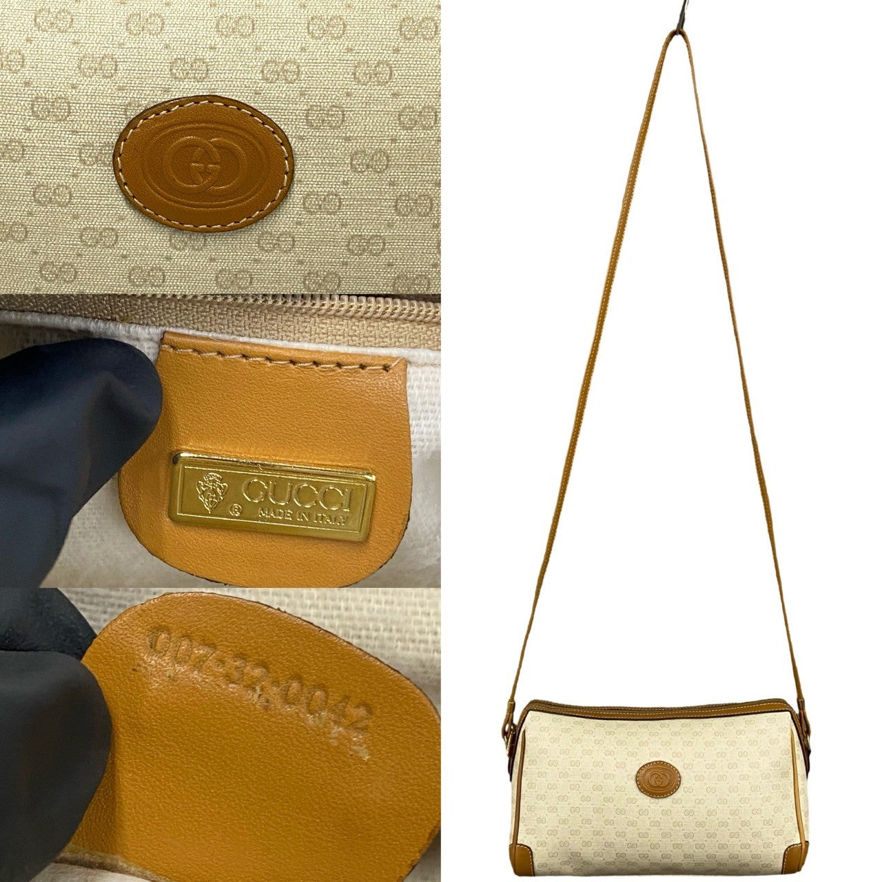 GUCCI Shoulder Bag leather Brown
