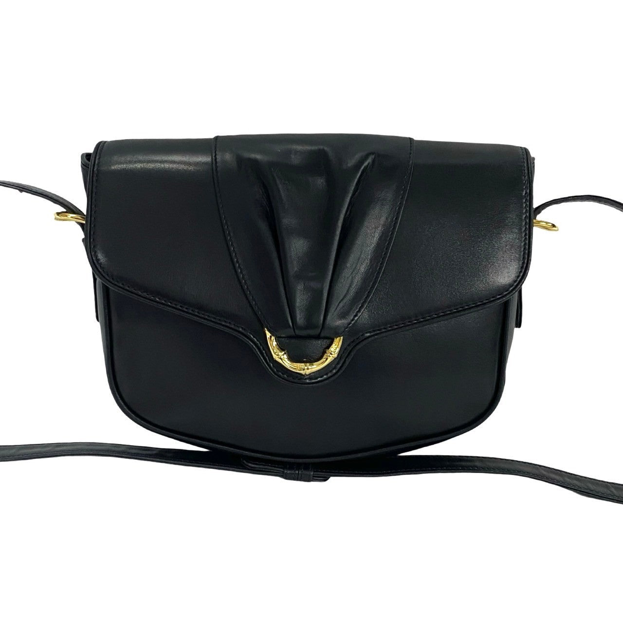 GUCCI Shoulder Bag leather black Old Gucci