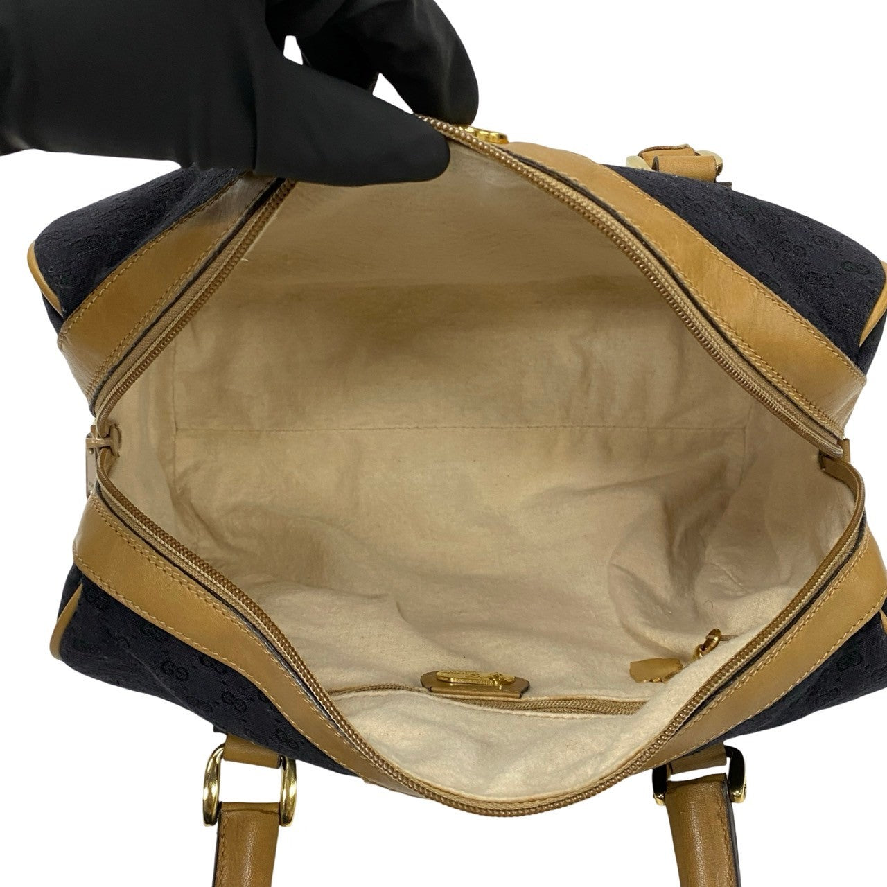 GUCCI Shoulder Bag leather black Sherry line