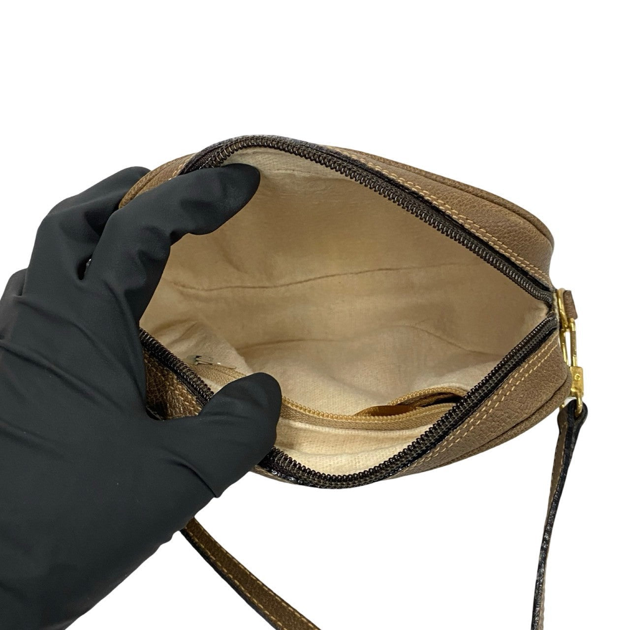 GUCCI Shoulder Bag leather Brown