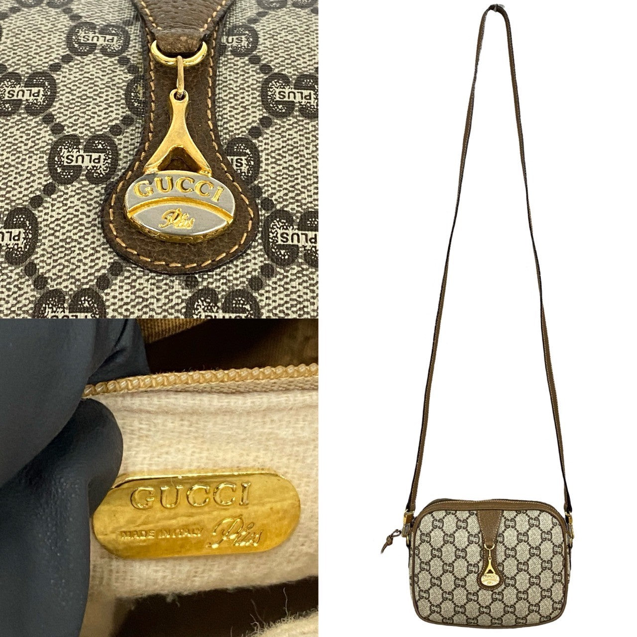 GUCCI Shoulder Bag leather Brown