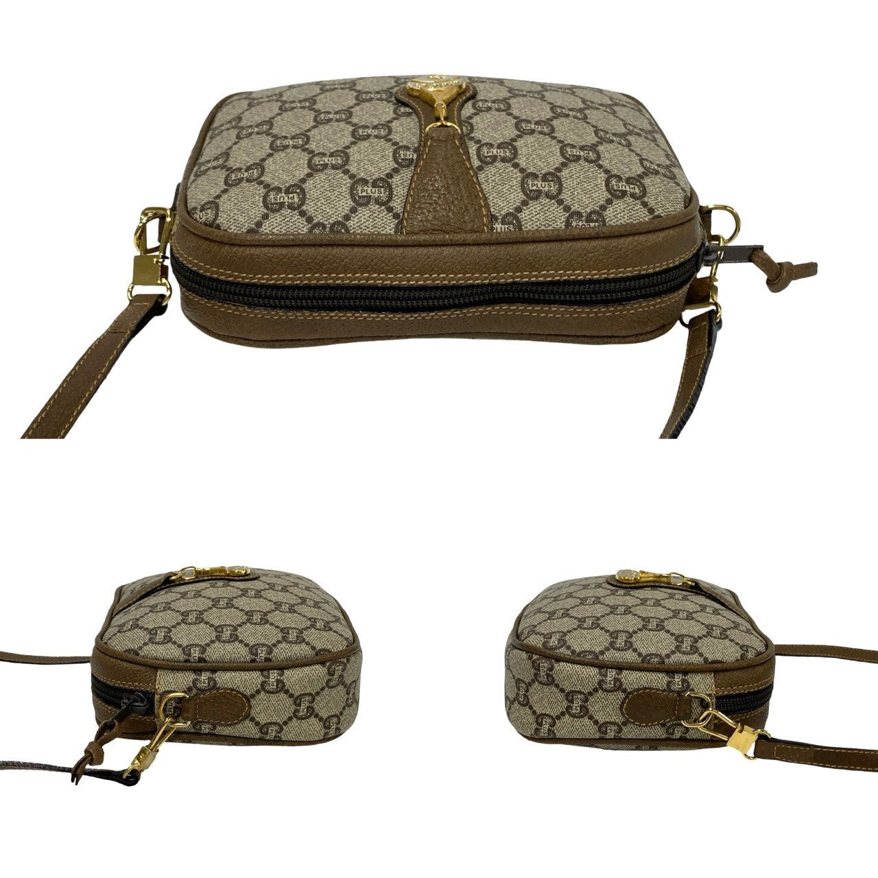 GUCCI Shoulder Bag leather Brown
